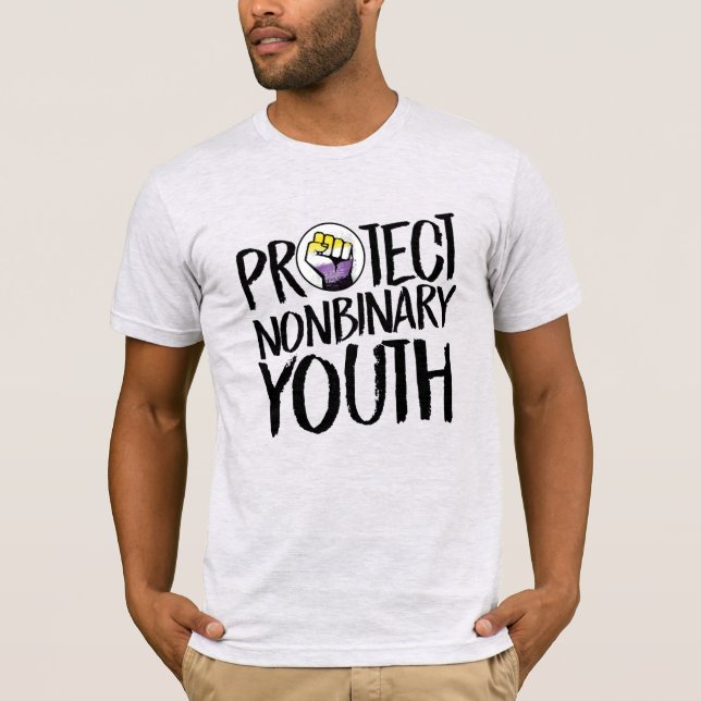 T-shirt Protéger les jeunes non binaires (Devant)
