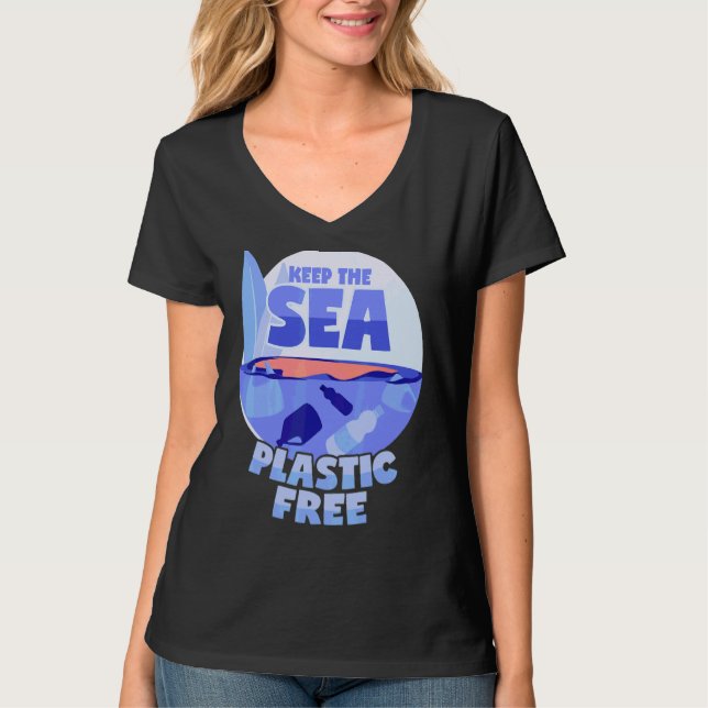 T-shirt Protéger Les Océans De La Pollution Plastique (Devant)