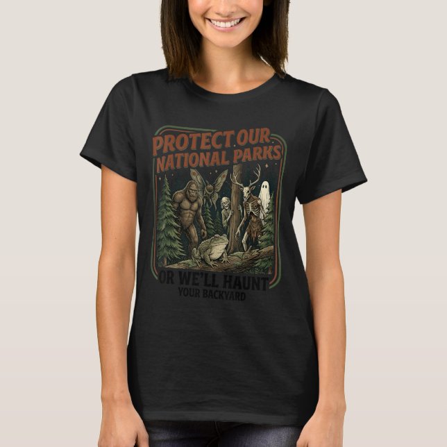 T-shirt Protéger les parcs nationaux Mothman Cryptide Weir (Devant)