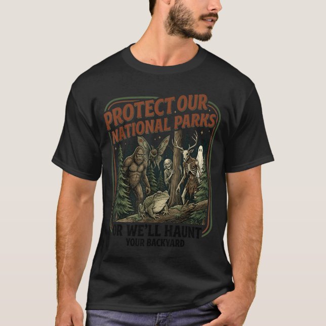 T-shirt Protéger les parcs nationaux Mothman Cryptide Weir (Devant)