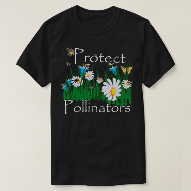 T-shirt Protéger les pollinisateurs Abeilles Papillons Fle (Design devant)
