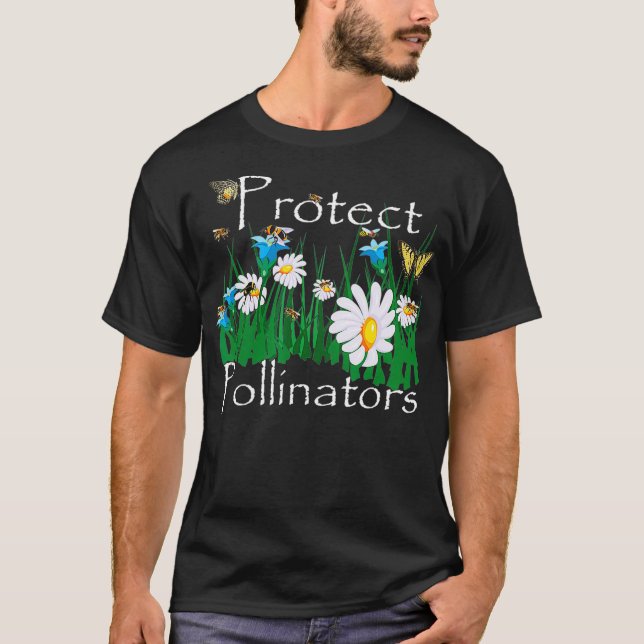 T-shirt Protéger les pollinisateurs Abeilles Papillons Fle (Devant)