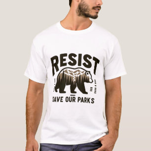 T-shirt Protéger les terres publiques - Retro Bear "Resist