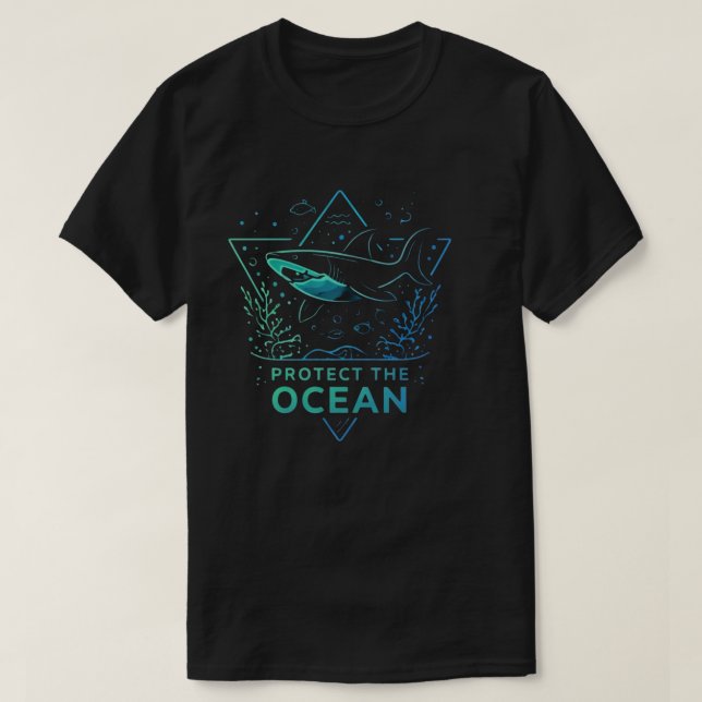 T-shirt Protéger l'océan - Conception de conservation du r (Design devant)