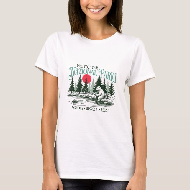 T-shirt Protéger nos parcs nationaux Explorer Respecter Ré (Devant)
