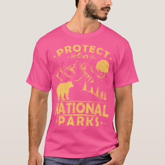 T-shirt Protéger nos parcs nationaux Randonnée de camping (Devant)
