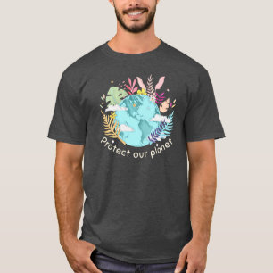 T-shirt Protéger notre planète - Jour des terres (texture 