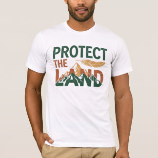 T-shirt "Protégez la Terre" Montagnes avec plume
