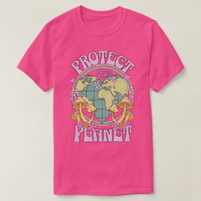 T-shirt Protégez le Jour des terres Planet Retro (Design devant)