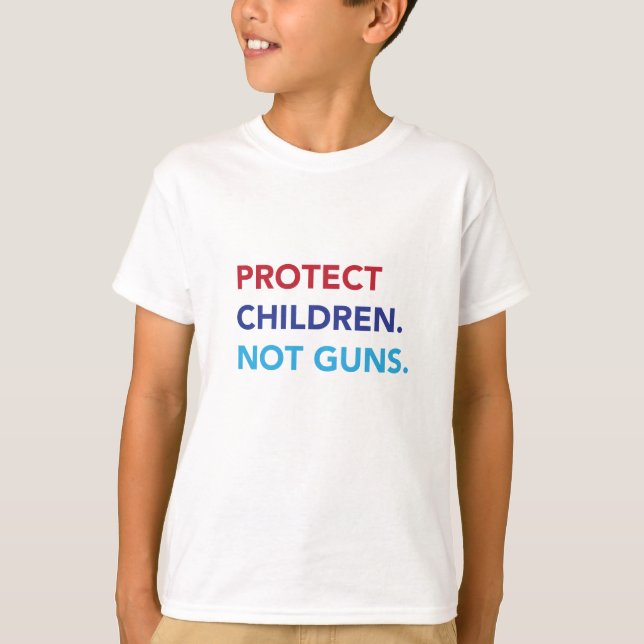 T-shirt Protégez les enfants. Pas armes à feu. Pièce en t (Devant)