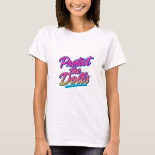 T-shirt Protégez les poupées Neon Art Rétro