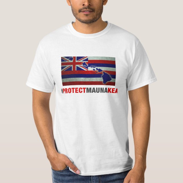 T-shirt Protégez Mauna Kea - drapeau d'état d'Hawaï (Devant)