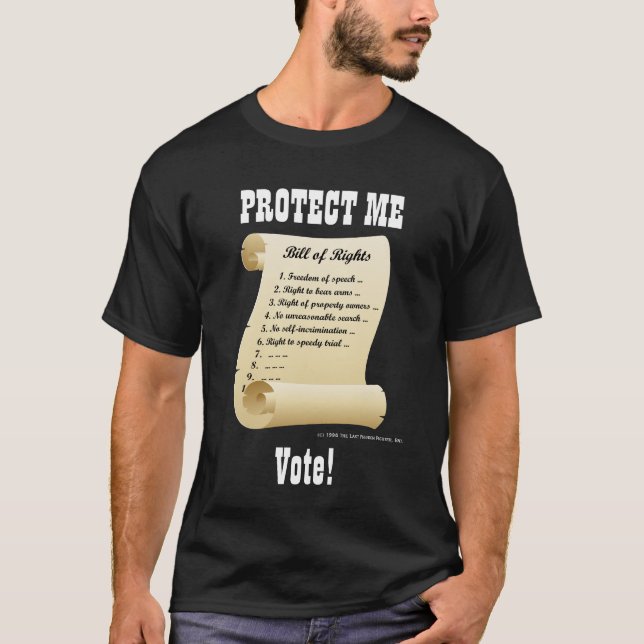 T-shirt Protégez-moi - déclaration des droits - vote (Devant)
