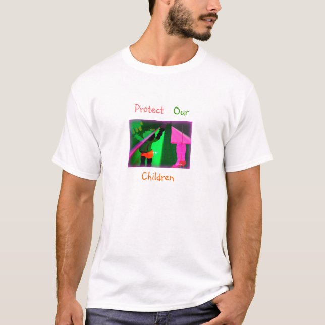 T-shirt "Protégez nos enfants " (Devant)