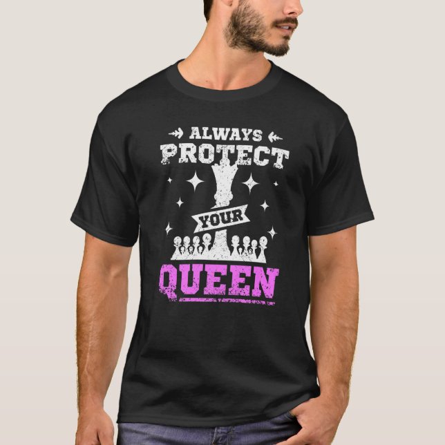 T-shirt Protégez toujours votre reine aux échecs Premium (Devant)