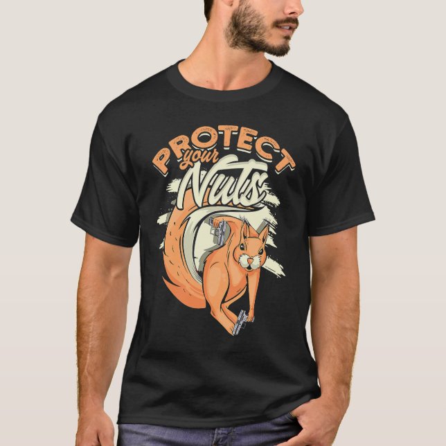 T-shirt Protégez vos noix Écureuil forestier (Devant)