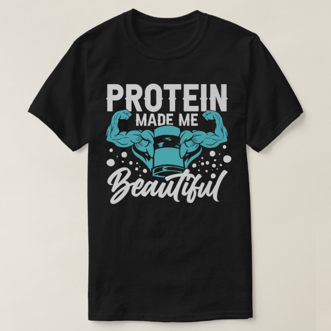 T-shirt Protein Shakes Powder Whey Boissons Snacks Vegan F (Design devant)