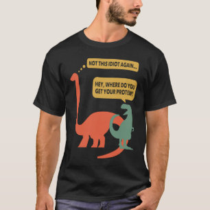T-shirt Protéine de gym végane Dinosaures Rex Fitness véga