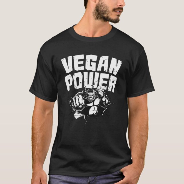 T-shirt Protéine vert Veganisme cru Animal Amour Nourritur (Devant)