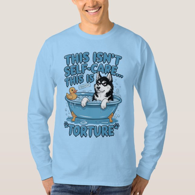 T-shirt Protestation de bain de Husky en colère (Devant)