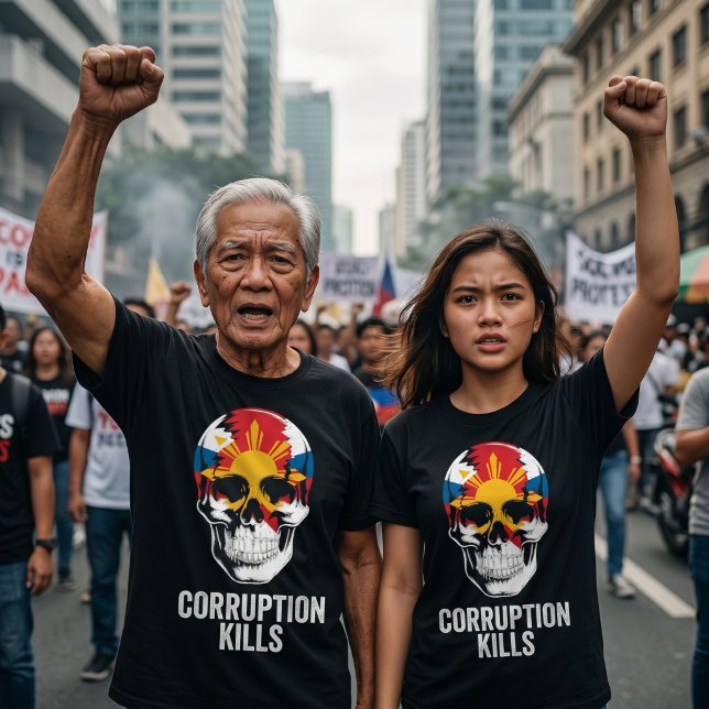 T-shirt Protestation philippine contre la corruption de Ma (Créateur téléchargé)