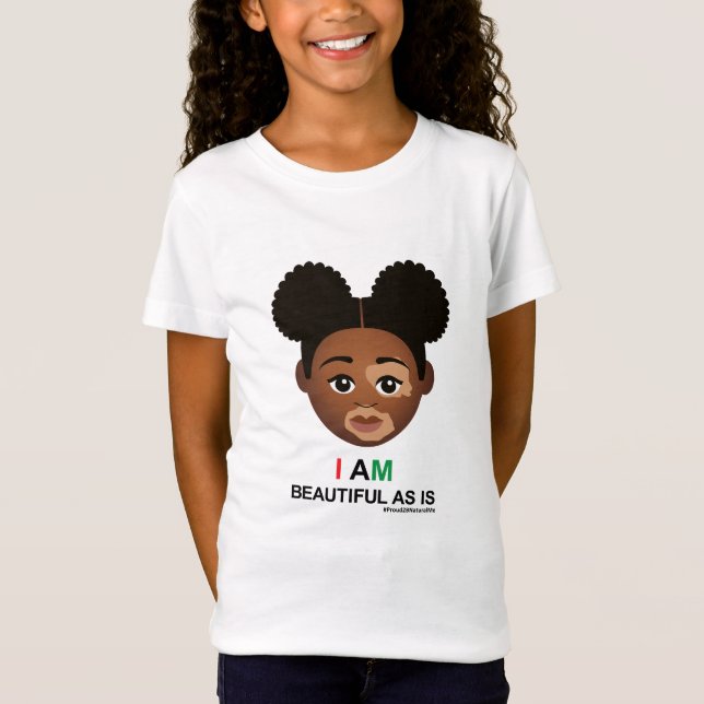 T-Shirt #Proud2BNaturalMe #BeautifulAsIs #Vitiligo (Devant)