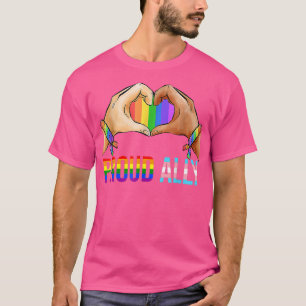 T-shirt Proud Ally LGBT Pride Transgender Flag Heart Gay L