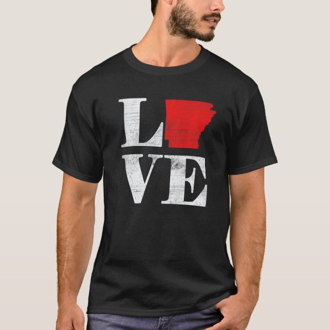 T-shirt Proud America Citizen State Flag Land Map Love Ark (Devant)