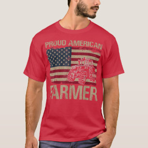 T-shirt Proud American Farmer USA Flag Patriotic Farming G