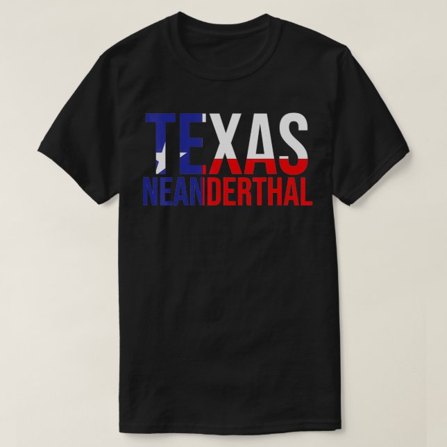 T-shirt Proud American Teas Neanderthal Thinking Tean Flag (Design devant)