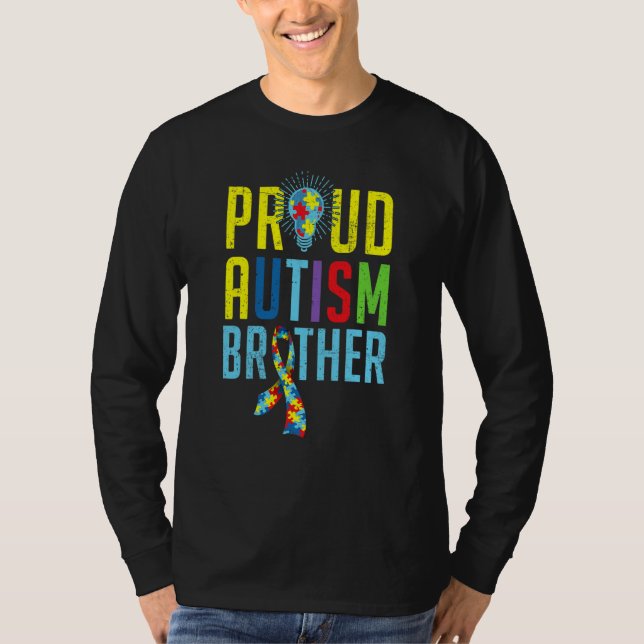 T-shirt Proud Autism Brother Sibling Autism Awareness Day (Devant)