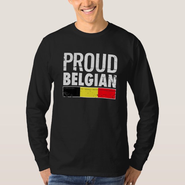 T-shirt Proud Belgian Belgium Flag (Devant)