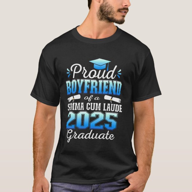 T-shirt Proud Boyfriend 2025 Summa Cum Laude Classe 2025 G (Devant)