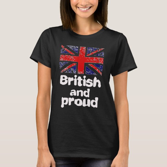T-shirt Proud British Patriotic Man  Women and Child (Devant)