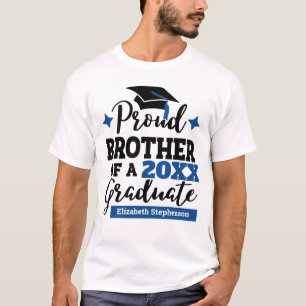 T-shirt Proud Brother 2023 diplômé noir bleu nom casquette