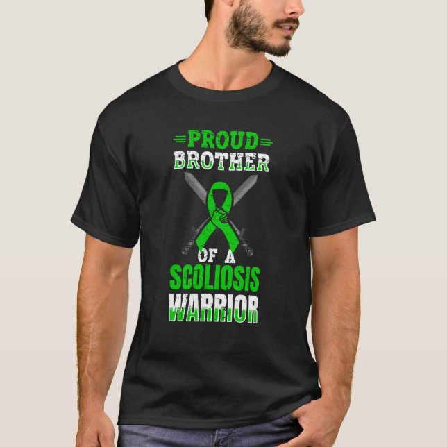 T-shirt Proud Brother Of A Scoliosis Warrior  Scoliosos su (Devant)