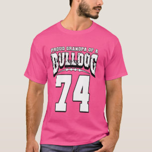 T-shirt Proud Bulldog Football Grand-Père Du Joueur 74