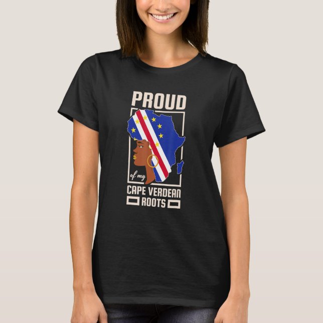 T-shirt Proud Cape Verdean Roots Black History Month Cape  (Devant)