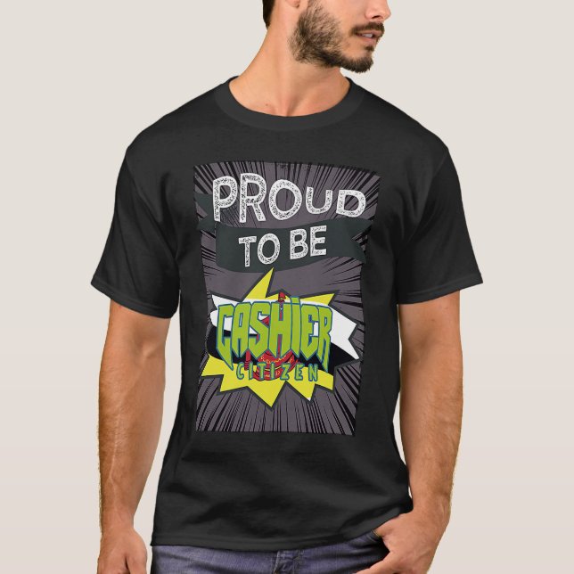 T-shirt Proud cashier citizen Profession career worker wor (Devant)
