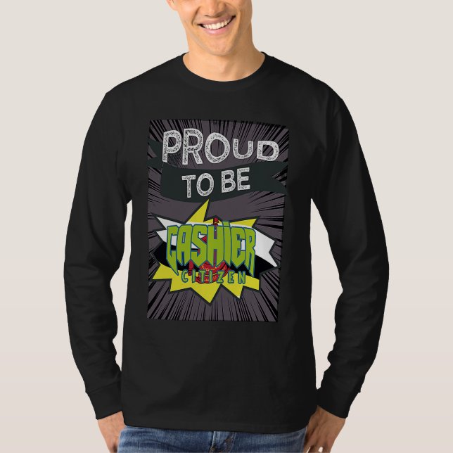 T-shirt Proud cashier citizen Profession career worker wor (Devant)