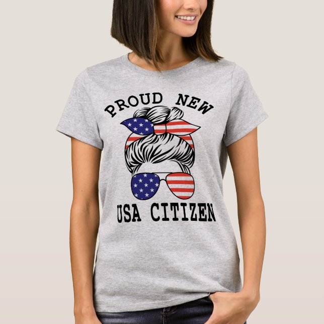 T-shirt Proud Citizens US American New Citizenship USA  (Devant)