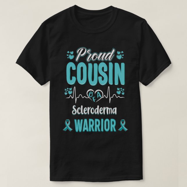 T-shirt proud cousin Scleroderma warrior awareness ribbon (Design devant)