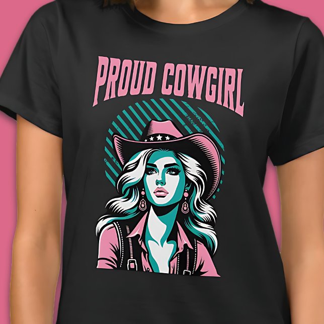 T-shirt Proud Cowgirl Western Pop Art esthétique graphique (Cowgirl Pride Western Pop Art Aesthetic Graphic T-Shirt)
