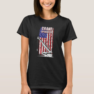 T-shirt Proud Crane Operator American Flag Crane Driver  1