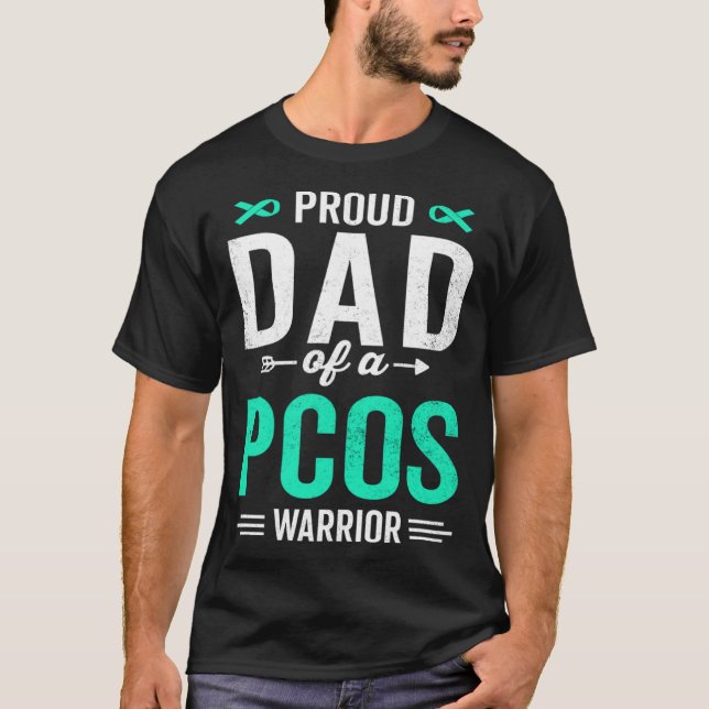 T-shirt Proud Dad of a PCOS Warrior Survivor Awareness Sup (Devant)