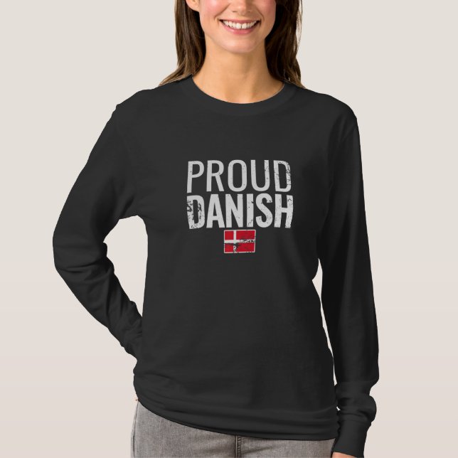 T-shirt Proud Danish Denmark Flag   (Devant)