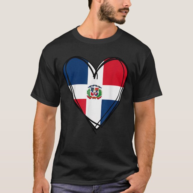 T-shirt Proud Dominican Boy Girl Aunt Dad Mama Cool Flag H (Devant)
