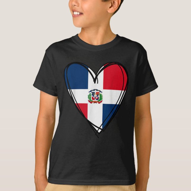 T-shirt Proud Dominican Boy Girl Aunt Dad Mama Cool Flag H (Devant)