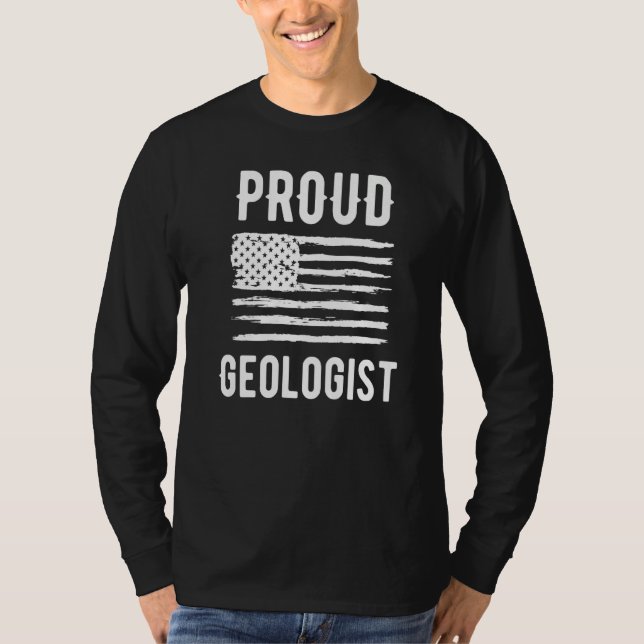 T-shirt Proud Geologist Profession American Flag Premium (Devant)