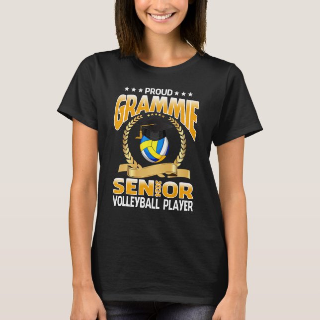 T-shirt Proud Grammie Senior 2024 Volleyball Player Gradua (Devant)